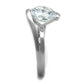 3W1072 - Rhodium Brass Ring with AAA Grade CZ  in Clear-3