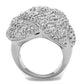 3W1078 - Rhodium Brass Ring with AAA Grade CZ  in Clear-2