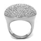 3W1079 - Rhodium Brass Ring with AAA Grade CZ  in Clear-2