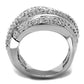 3W1081 - Rhodium Brass Ring with AAA Grade CZ  in Clear-2