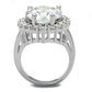 3W1084 - Rhodium Brass Ring with AAA Grade CZ  in Clear-2