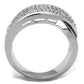 3W1089 - Rhodium + Ruthenium Brass Ring with AAA Grade CZ  in Black Diamond-2