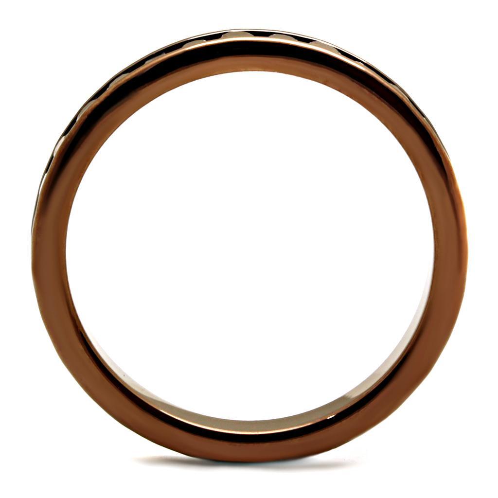 3W1137 - IP Coffee light Brass Ring with AAA Grade CZ  in Brown-2
