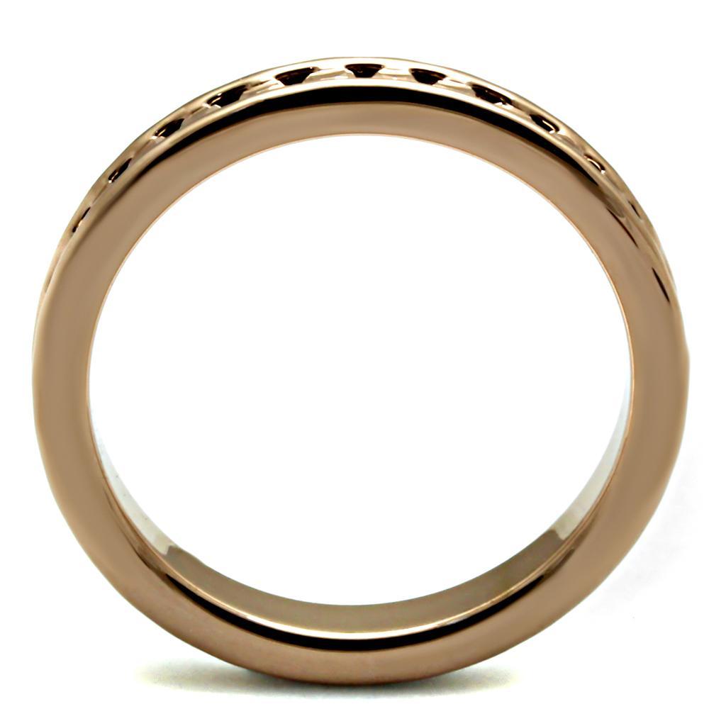 3W1139 - IP Rose Gold(Ion Plating) Brass Ring with AAA Grade CZ  in Metallic Light Gold-2