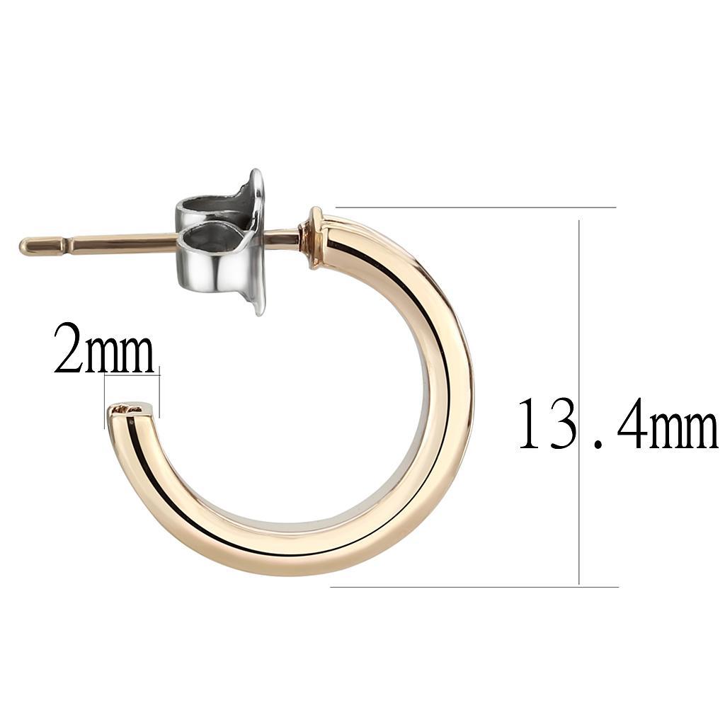 3W1142 - IP Rose Gold(Ion Plating) Brass Earrings with Top Grade Crystal  in Metallic Light Gold-1