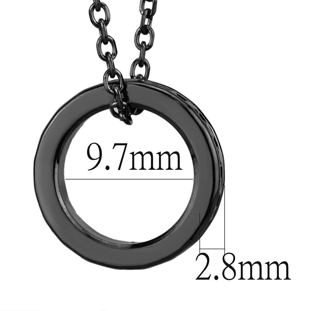 3W1144 - IP Light Black  (IP Gun) Brass Chain Pendant with Top Grade Crystal  in Light Gray-1