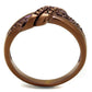 3W1146 - IP Coffee light Brass Ring with AAA Grade CZ  in Light Coffee-2