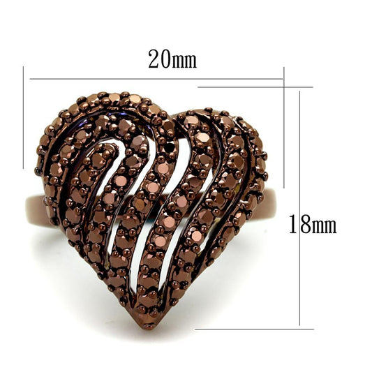 3W1149 - IP Coffee light Brass Ring with AAA Grade CZ  in Light Coffee-1