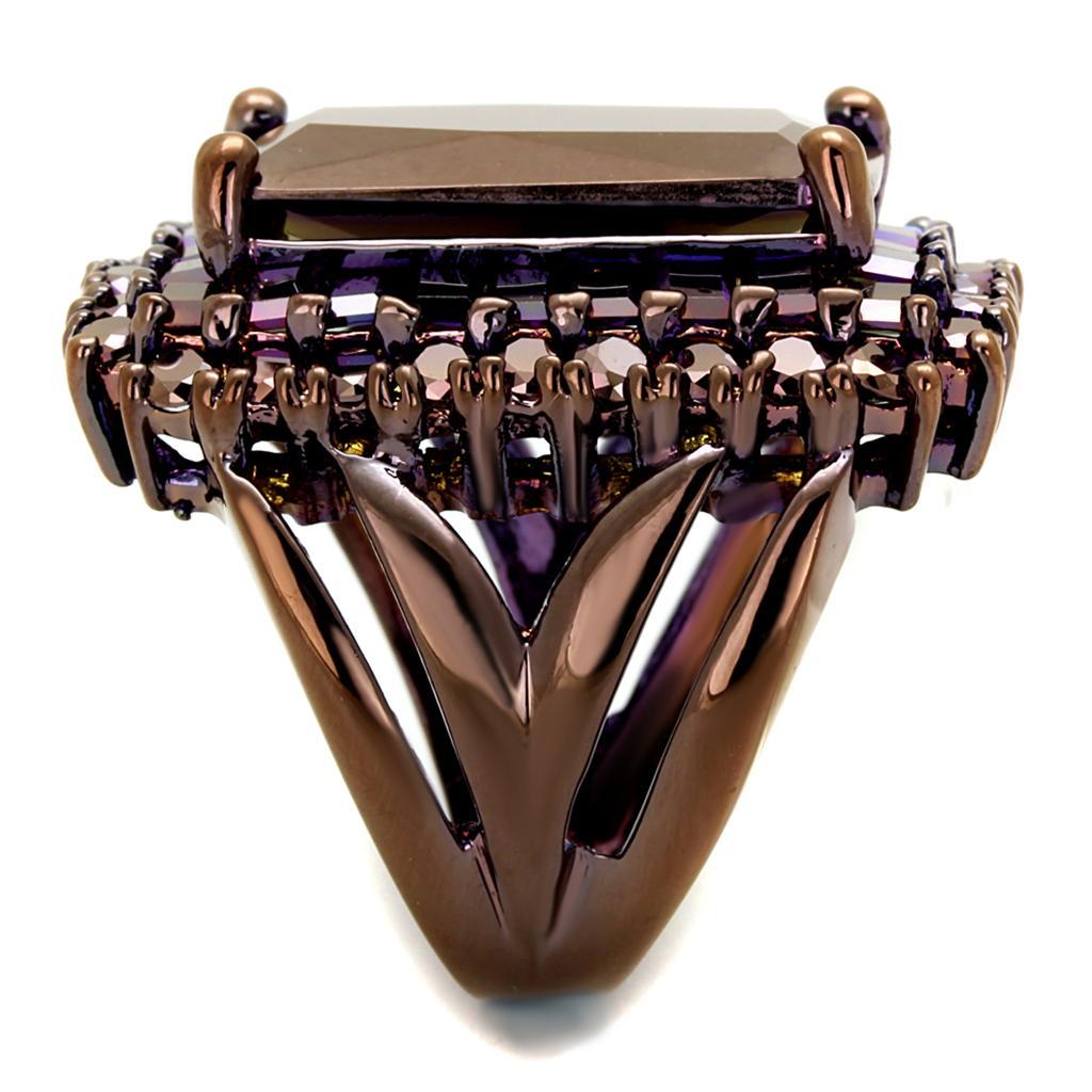 3W1152 - IP Coffee light Brass Ring with AAA Grade CZ  in Light Coffee-3