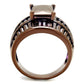 3W1159 - IP Coffee light Brass Ring with AAA Grade CZ  in Light Coffee-2