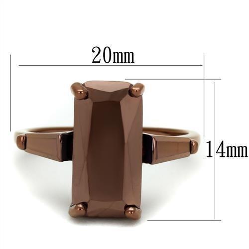 3W1160 - IP Coffee light Brass Ring with AAA Grade CZ  in Light Coffee-1