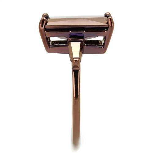 3W1160 - IP Coffee light Brass Ring with AAA Grade CZ  in Light Coffee-3