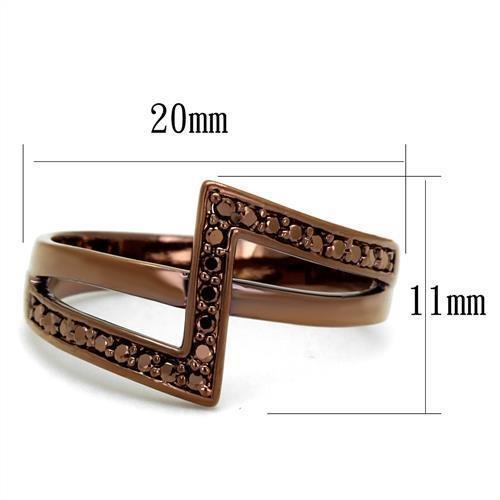 3W1162 - IP Coffee light Brass Ring with AAA Grade CZ  in Light Coffee-1