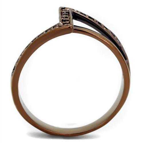 3W1162 - IP Coffee light Brass Ring with AAA Grade CZ  in Light Coffee-2