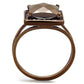 3W1165 - IP Coffee light Brass Ring with AAA Grade CZ  in Light Coffee-2