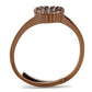 3W1166 - IP Coffee light Brass Ring with AAA Grade CZ  in Light Coffee-2