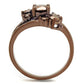 3W1168 - IP Coffee light Brass Ring with AAA Grade CZ  in Light Coffee-2