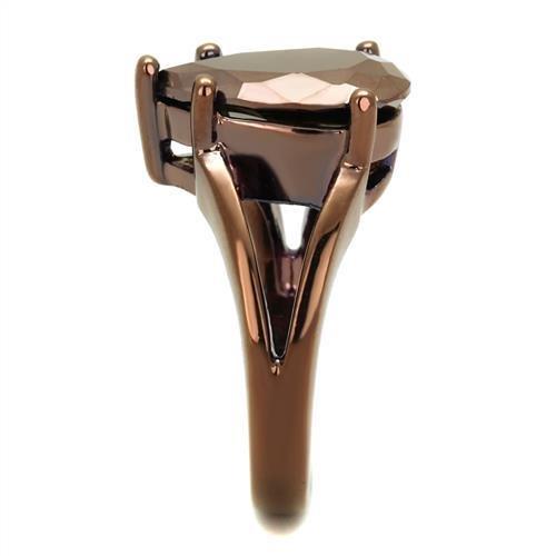 3W1174 - IP Coffee light Brass Ring with AAA Grade CZ  in Light Coffee-3