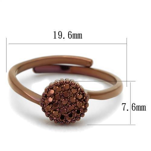 3W1177 - IP Coffee light Brass Ring with AAA Grade CZ  in Light Coffee-1