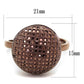 3W1178 - IP Coffee light Brass Ring with AAA Grade CZ  in Light Coffee-1