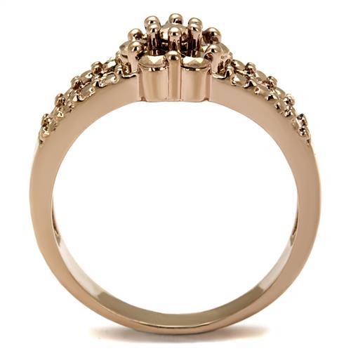 3W1192 - IP Rose Gold(Ion Plating) Brass Ring with AAA Grade CZ  in Metallic Light Gold-2