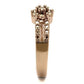 3W1192 - IP Rose Gold(Ion Plating) Brass Ring with AAA Grade CZ  in Metallic Light Gold-3