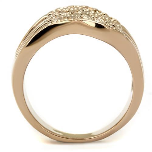 3W1196 - IP Rose Gold(Ion Plating) Brass Ring with AAA Grade CZ  in Metallic Light Gold-2