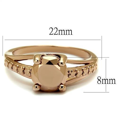 3W1199 - IP Rose Gold(Ion Plating) Brass Ring with AAA Grade CZ  in Metallic Light Gold-1