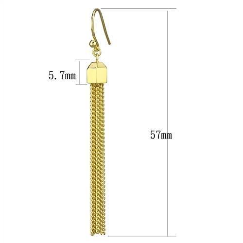 3W1207 - Gold Brass Earrings with Top Grade Crystal  in Clear-1