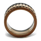 3W1208 - IP Rose Gold & IP Light Black & IP Light coffee Brass Ring with Top Grade Crystal  in Multi Color-2