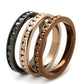 3W1208 - IP Rose Gold & IP Light Black & IP Light coffee Brass Ring with Top Grade Crystal  in Multi Color-3
