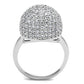 3W1213 - Rhodium Brass Ring with AAA Grade CZ  in Clear-2