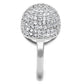 3W1213 - Rhodium Brass Ring with AAA Grade CZ  in Clear-3