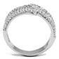 3W1214 - Rhodium Brass Ring with AAA Grade CZ  in Clear-2