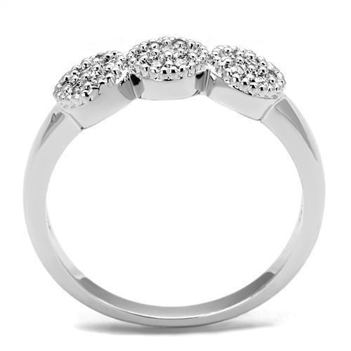 3W1220 - Rhodium Brass Ring with AAA Grade CZ  in Clear-2