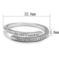 3W1222 - Rhodium Brass Ring with AAA Grade CZ  in Clear-1