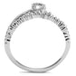 3W1223 - Rhodium Brass Ring with AAA Grade CZ  in Clear-2