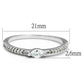 3W1225 - Rhodium Brass Ring with AAA Grade CZ  in Clear-1