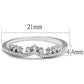 3W1226 - Rhodium Brass Ring with AAA Grade CZ  in Clear-1