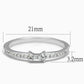 3W1228 - Rhodium Brass Ring with AAA Grade CZ  in Clear-1