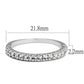 3W1232 - Rhodium Brass Ring with AAA Grade CZ  in Clear-1