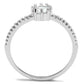 3W1233 - Rhodium Brass Ring with AAA Grade CZ  in Clear-2