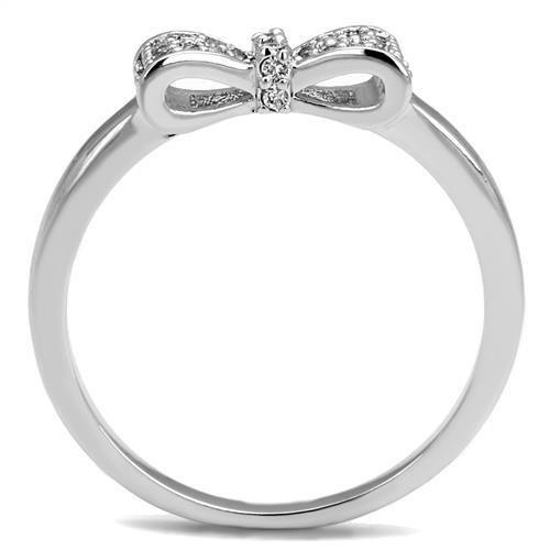 3W1235 - Rhodium Brass Ring with AAA Grade CZ  in Clear-2