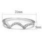 3W1239 - Rhodium Brass Ring with AAA Grade CZ  in Clear-1