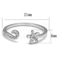 3W1240 - Rhodium Brass Ring with AAA Grade CZ  in Clear-1