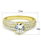 3W1255 - Gold Brass Ring with AAA Grade CZ  in Clear-1