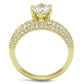 3W1255 - Gold Brass Ring with AAA Grade CZ  in Clear-2