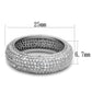 3W1273 - Rhodium Brass Ring with AAA Grade CZ  in Clear-3