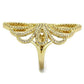 3W1274 - Gold Brass Ring with AAA Grade CZ  in Clear-3