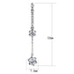 3W1277 - Rhodium Brass Earrings with AAA Grade CZ  in Clear-1